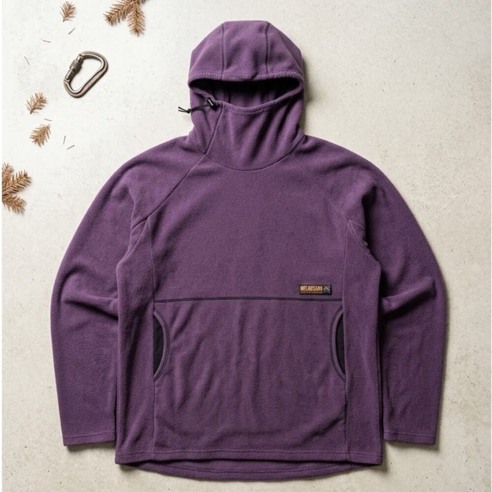 Melanzana Wind Pro Hoodie Men's XL Purple Hard Fleece Pullover Leadville Grid